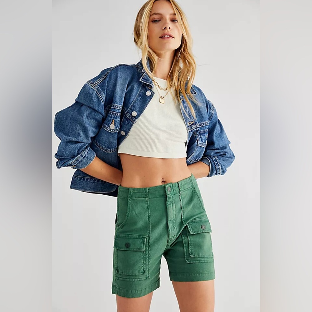 MOTHER The Rambler Green Utility Shorts - 24